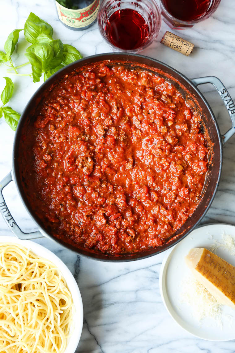 Quick Tomato Sauce - You can skip the jarred sauce! This is super quick, easy, fresh and so so good using pantry staples. Just 30 minutes start to finish!