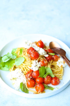 Summer Spaghetti with Tomatoes and Burrata